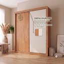Ver imagem 3 de Guarda-Roupa 2 Portas 100% MDF Zurique Bege/Peroba/Off White