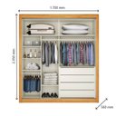 Ver imagem 3 de Guarda-Roupa 2 Portas 100% MDF Zurique Bege/Peroba/Off White
