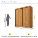 Ver imagem 5 de Guarda Roupa Solteiro 2 Portas de Correr 4 Gavetas 100% MDF Zurique Peroba Off White
