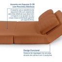 Ver imagem 7 de Sofá Cama sem Braço Reclinável Fold CabeCasa MadeiraOriginals Laranja Bouclé Terracota