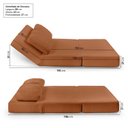 Ver imagem 6 de Sofá Cama sem Braço Reclinável Fold CabeCasa MadeiraOriginals Laranja Bouclé Terracota