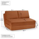 Ver imagem 5 de Sofá Cama sem Braço Reclinável Fold CabeCasa MadeiraOriginals Laranja Bouclé Terracota