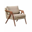 Ver imagem 3 de Kit 2 Poltronas Decorativas Mona Pés de Madeira e Linho Premium:bege