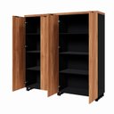 Ver imagem 7 de Armário Alto Duplo 1,58m para Escritório com 4 Portas de Abrir e Puxadores Metálicos F5 Office