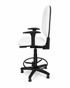 Ver imagem 2 de Cadeira Caixa Executiva Ergonômica Escritorio Apoio Lombar Work NR17 Corino Braços Base Fixa