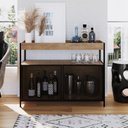 Ver imagem 3 de Conjunto Balcão Buffet Café Bar 100cm 2 Portas e Prateleira 90cm Aço Expandido Industrial 