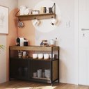 Ver imagem 1 de Conjunto Balcão Buffet Café Bar 100cm 2 Portas e Prateleira 90cm Aço Expandido Industrial 