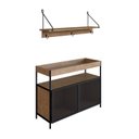 Ver imagem 2 de Conjunto Balcão Buffet Café Bar 100cm 2 Portas e Prateleira 90cm Aço Expandido Industrial 