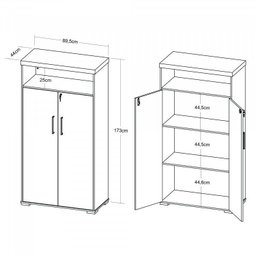 Kit Escritório 2 Peças 1 Mesa de Reunião Tamburato 200cm 1 Armário 2 Portas com Nicho - 7