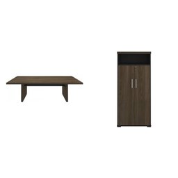 Kit Escritório 2 Peças 1 Mesa de Reunião Tamburato 200cm 1 Armário 2 Portas com Nicho - 2