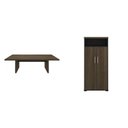 Ver imagem 2 de Kit Escritório 2 Peças 1 Mesa de Reunião Tamburato 200cm 1 Armário 2 Portas com Nicho