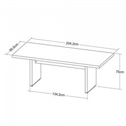 Kit Escritório 2 Peças 1 Mesa de Reunião Tamburato 200cm 1 Armário 2 Portas com Nicho - 4