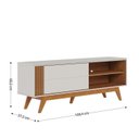 Ver imagem 7 de Rack Bancada Otawa com Porta Deslizante Mesa de Centro Jeri e Aparador Riviera Bege Off White Matte/Freijó