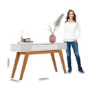 Ver imagem 6 de Rack Bancada Otawa com Porta Deslizante Mesa de Centro Jeri e Aparador Riviera Bege Off White Matte/Freijó