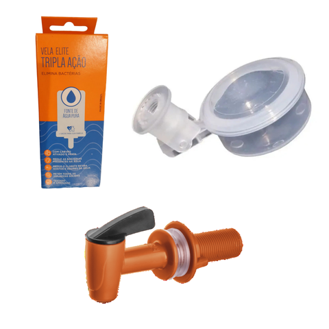 Kit 01 Un Vela Elite Tripla Ação + 01 Un Torneira Herc + 01 Un Boia Original Oasis Dosadora