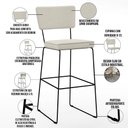 Ver imagem 4 de Kit 04 Banquetas Alta Cozinha Sala de Jantar Base Aço Fixa Allana L02 Linho Champagne - Lyam Decor