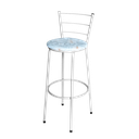 Ver imagem 3 de Jogo 4 Banqueta Alta Para Cozinha Epoxi Branca Estofado Floral Floral