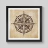 Quadro Rosa dos Ventos Old Paper - 20x20cm - Moldura Padrão Madeira - 1