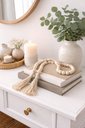 Ver imagem 3 de Colar Decorativo de Madeira Natural 132cm com Tassel – Estilo Boho - Cores Sortidas