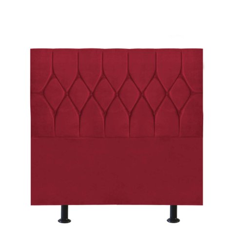 Cabeceira Estofada Istambul Capitonê 90cm Solteiro Box Quarto Corino Vermelho - Ahazzo Móveis