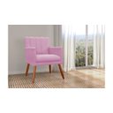 Ver imagem 3 de Poltrona Decorativa Cecília Suede Rosa Pés Madeira Ms Decor