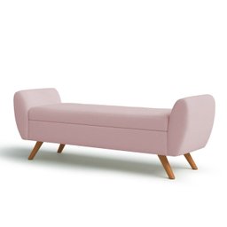 Recamier Bau Grecia 1,60m Suede Rosa Bebe - Clique Decor Clique decorações - 2