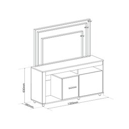 Rack para TV até 40 Polegadas 135,5cm Sala de Estar 2 Portas com 6 Lavanda Marrom - 3