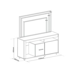 Rack para Sala de Estar para TV até 40 Polegadas 2 Portas com 6 Pés Lavanda  - 3