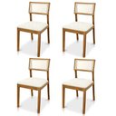 Ver imagem 2 de Kit 04 Cadeiras de Jantar e Living Millie com Tela Natural Estofada Bouclê - Desk Design