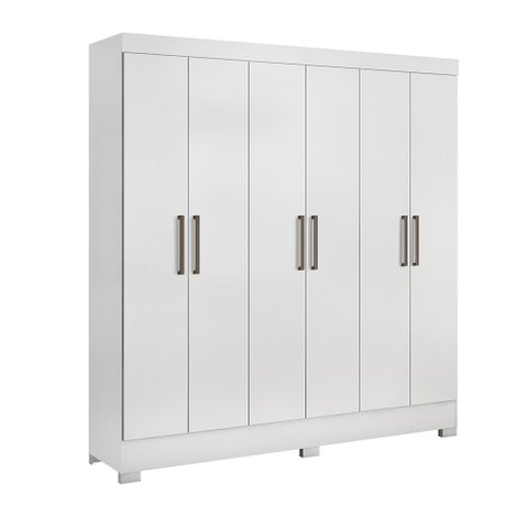 Guarda Roupa De Casal 6 Portas Plaza Branco