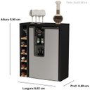 Ver imagem 2 de Aparador Adega Bar Para Cervejeira Preto / Nature - JM Casa dos Móveis