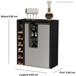 Aparador Adega Bar Para Cervejeira Preto / Nature - JM Casa dos Móveis - 2