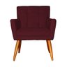 Poltrona Decorativa Onix Suede Bordô - DS Estofados - 1