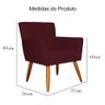 Poltrona Decorativa Onix Suede Bordô - DS Estofados - 5