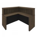 Ver imagem 2 de Balcão para Atendimento Recepção em L 295,4cm x 147,7cm Preto/Charuto Artany