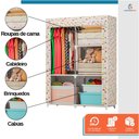Ver imagem 2 de Guarda Roupa Armário Dobrável Portátil Multiuso Organizador de Roupas Sapateiro Flores - StaremCasa