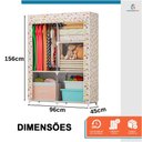 Ver imagem 3 de Guarda Roupa Armário Dobrável Portátil Multiuso Organizador de Roupas Sapateiro Flores - StaremCasa