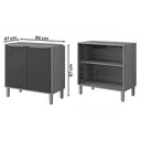 Ver imagem 2 de Balcão de Cozinha Modulado P/ Cooktop Esplêndida C/ 2 Portas 80cm Cinamomo/titanium - Mgm