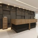 Ver imagem 1 de Conjunto Escritório Recepção 3 Peças com 2 Balcões em L Tamburato 147,7cm 1 Gaveteiro 