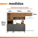 Ver imagem 3 de Armário de Cozinha Completa com Balcão 8 Portas 2 Gavetas 2,50m Alba Demóbile