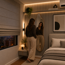 Ver imagem 1 de Espelho Bahamas - Linha Couro - - Caramelo - sem LED - 160x80