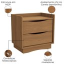 Ver imagem 4 de Kit 02 Mesas de Cabeceira 2 Gavetas 54 Cm M261 Canela Kappesberg