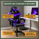 Ver imagem 7 de Cadeira Escritório Gamer Nitro Roxo Ergonômica Couro Sintético Reclinável Altura Ajustável Luvinco