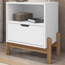 Ver imagem 2 de Mesa de Cabeceira 1 Gaveta 004015 Branco Dcasa
