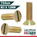 Ver imagem 2 de PARAFUSO MÁQUINA CABEÇA CHATA DIN 963 M3 X 12 FENDA - 750PÇS