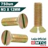PARAFUSO MÁQUINA CABEÇA CHATA DIN 963 M3 X 12 FENDA - 750PÇS - 2