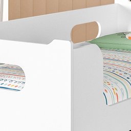 Mini Cama Infantil Encanto Montessoriana Branco em Mdf- Av - 3