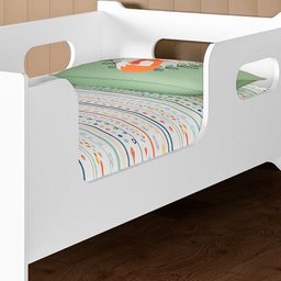 Mini Cama Infantil Encanto Montessoriana Branco em Mdf- Av - 2