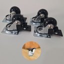 Ver imagem 1 de Rodízio de Silicone Fumê Giratório C/ Trava 35mm Hardt 4 Unidades