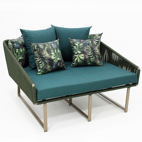 Chaise Sofá Alstroeméria em Corda Náutica e Aluminio Área Externa e Interna